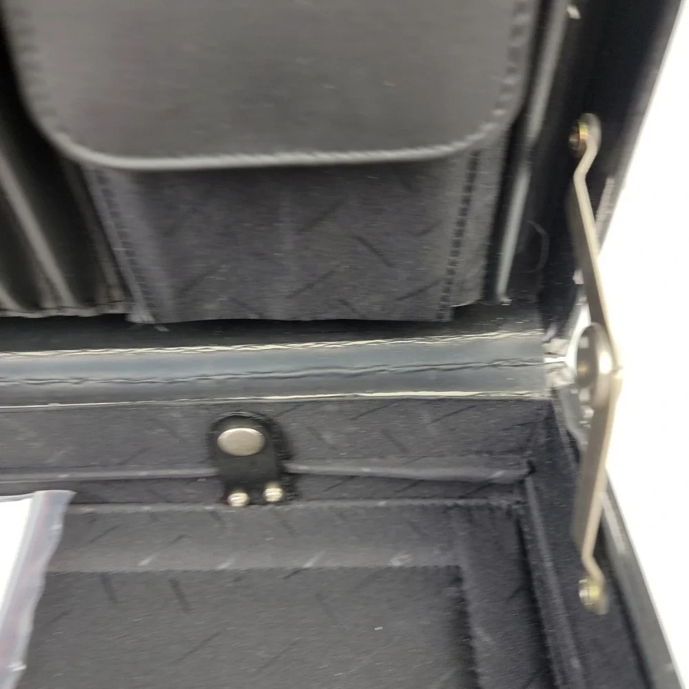 Samsonite Expandable Leather Attache Case Black Briefcase 910295 Combo Lock